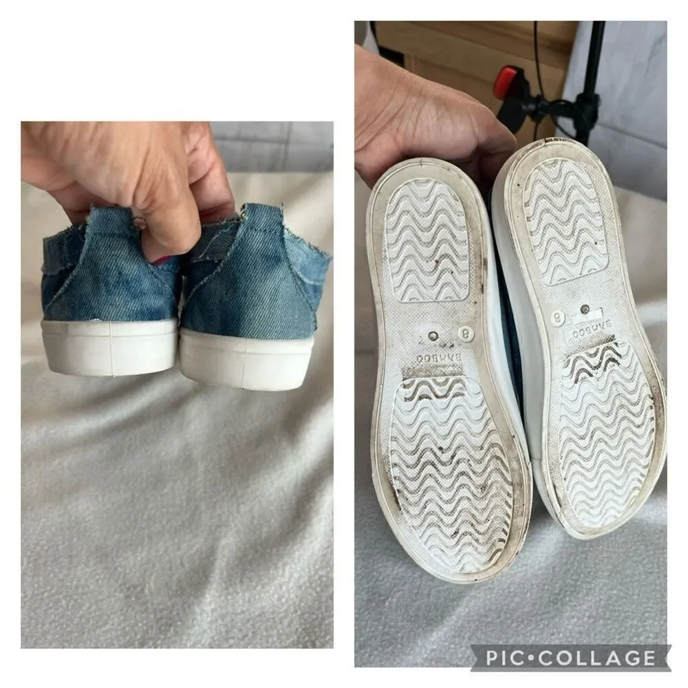 Bamboo Denim Slip on Athletic Shoes